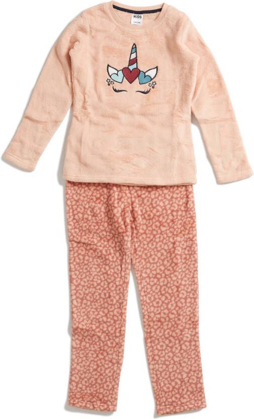 TerStal Meisjes Pyjama set coral fleece roze in maat