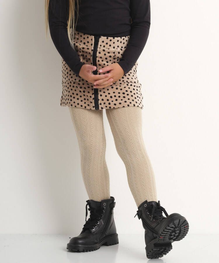 TerStal Meisjes Rib-velvet rok met stipdessin beige in maat