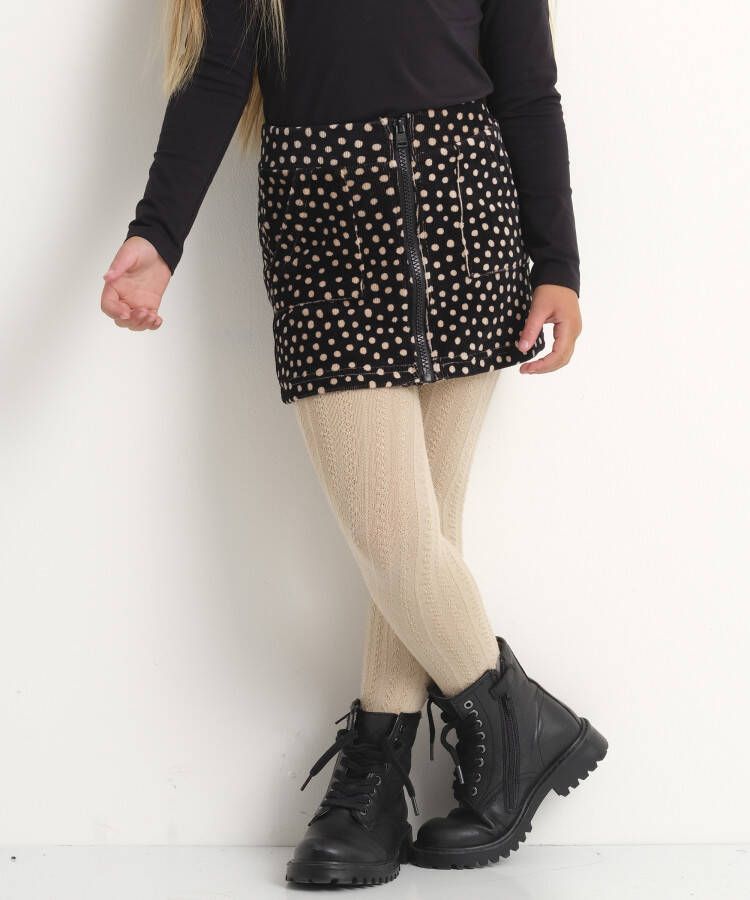 TerStal Meisjes Rib-velvet rok met stipdessin zwart in maat