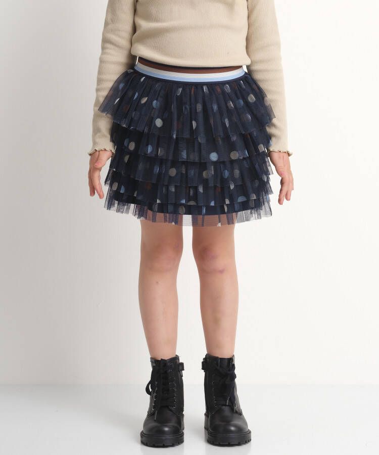 TerStal Meisjes Tule rokje met stippenprint blauw in maat