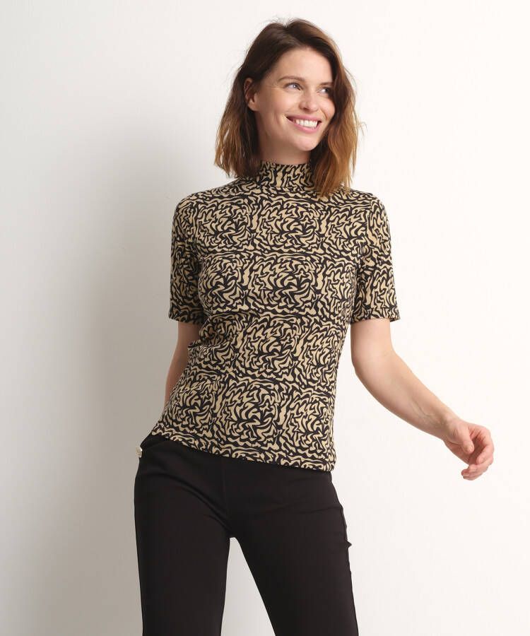 TerStal Top met abstracte print zwart in maat