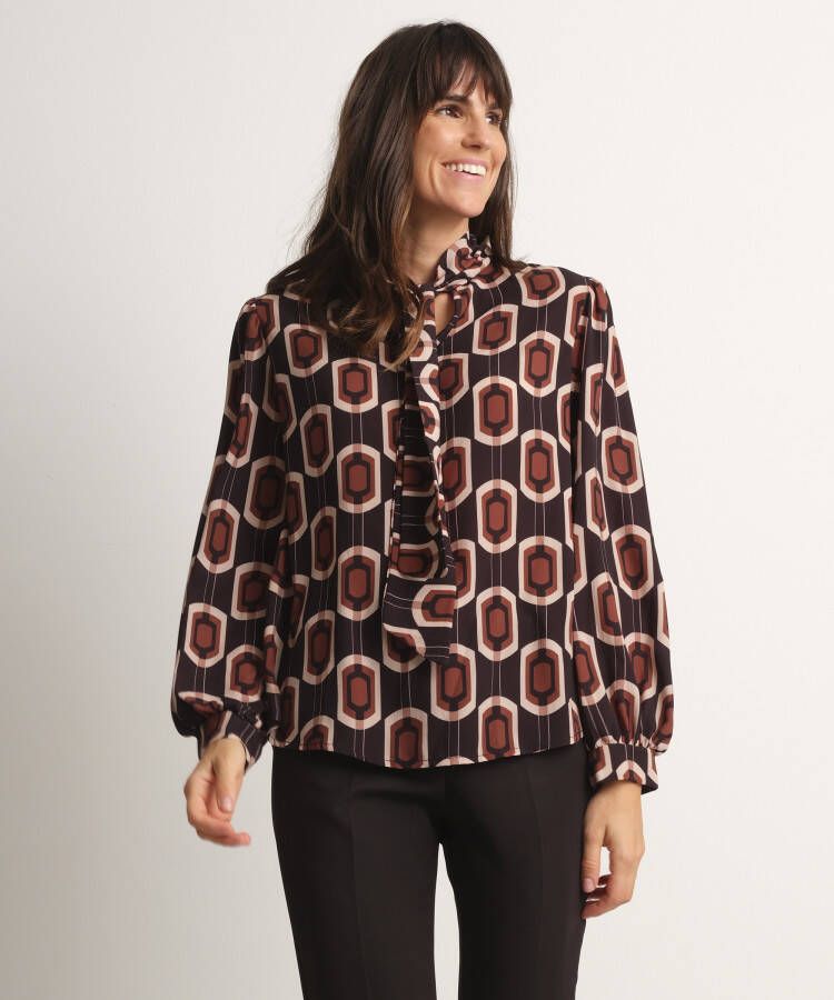 TerStal Top met trendy print zwart in maat