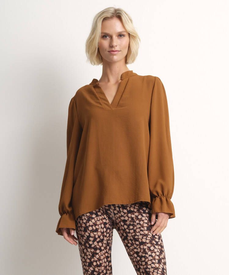 TerStal Uni camel blouse bruin in maat