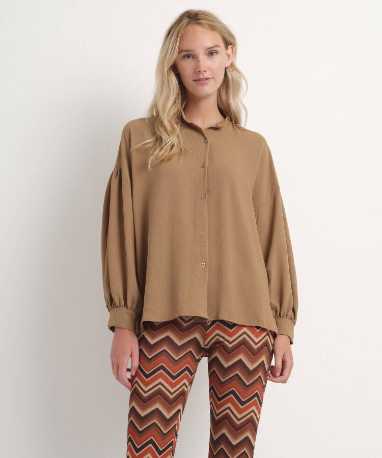 TerStal Uni wijde blouse beige in maat