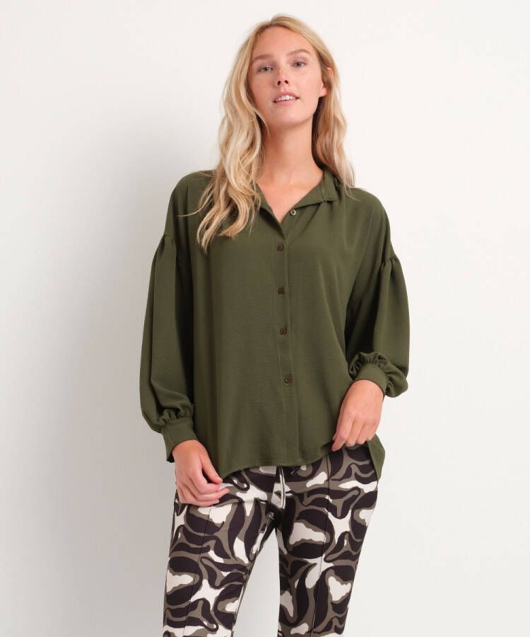 TerStal Uni wijde blouse groen in maat