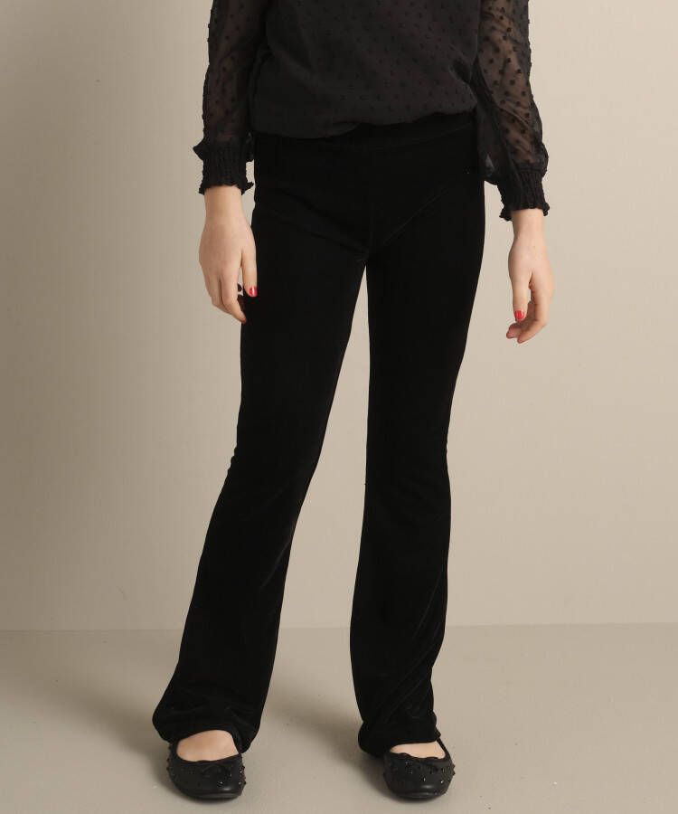 TerStal Velvet flared fit broek zwart in maat