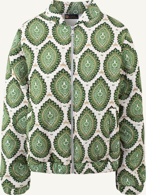 Bomber Jacket Classic Print Groen