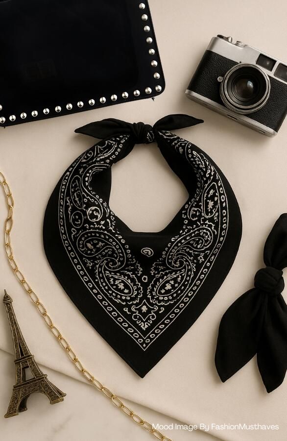 Classic Bandana Paisley Sjaal Zwart