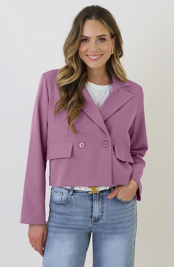 Cropped Pocket Blazer Mauve 2.0