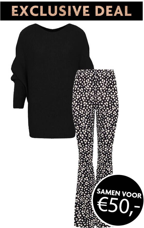 Exclusive Deal Oversized Soft + Flared Broek Panterprint
