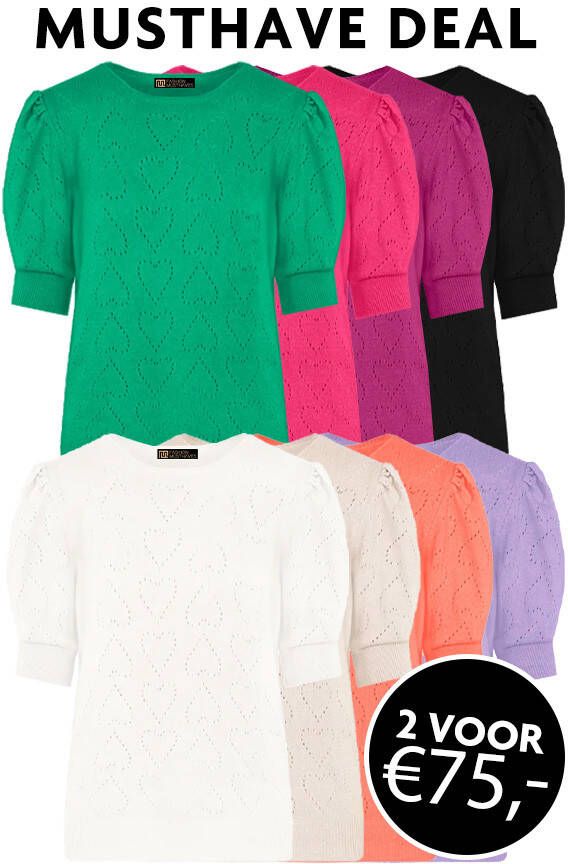 Musthave Deal Hartjes Knitted Pofmouwen Tops