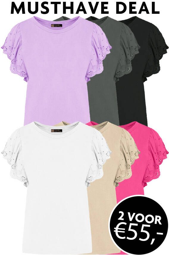 Musthave Deal Ruffle Embroidery Tops