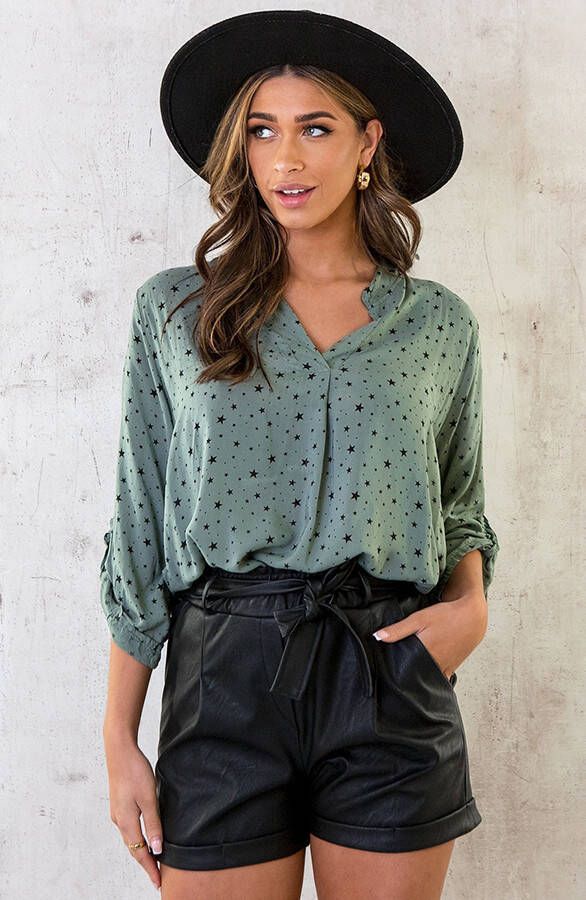 Oversized Blouse Stars Army
