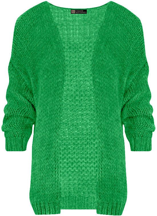 Oversized Knitted Vest Bright Green