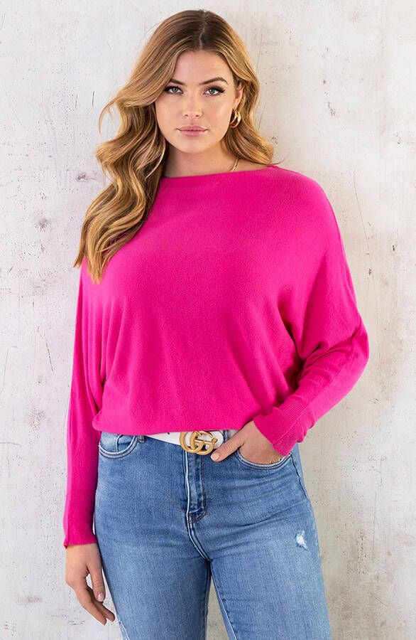 Oversized Soft Trui Fuchsia