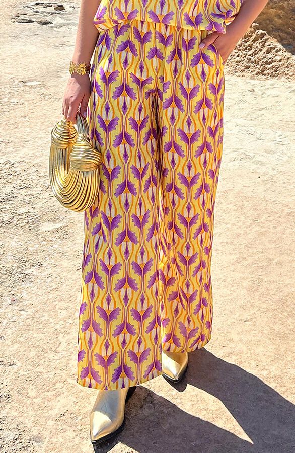 Eve Lino Pantalon Geel