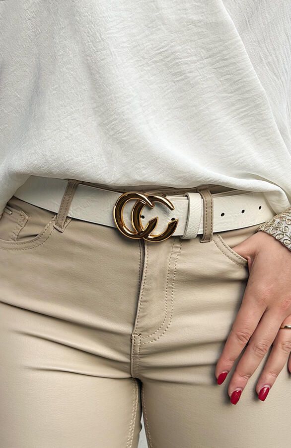 Fashion Riem Off White Goud
