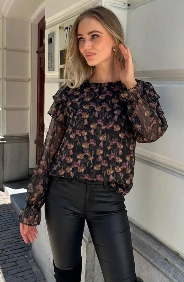 Floral Luxury Blouse Black