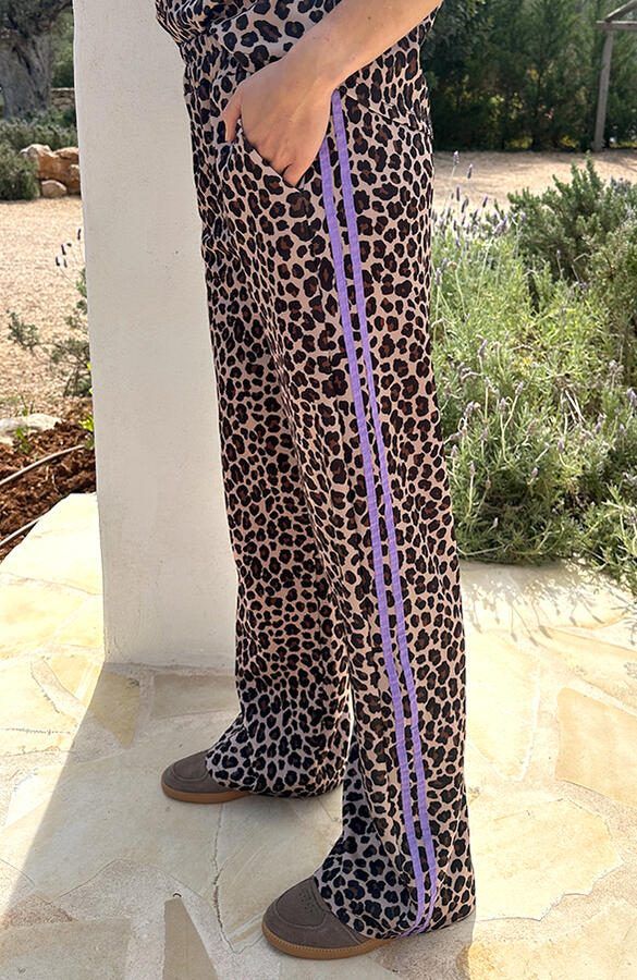 Leopard Bies Broek Lila