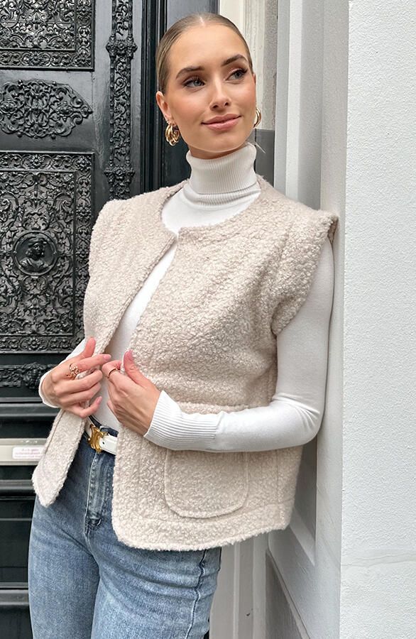 Limited Boucle Gilet Beige