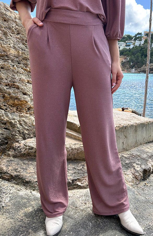 Limited Mila Pantalon Lurex Dust Pink
