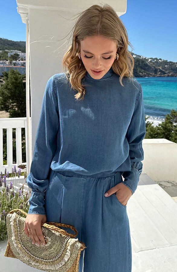 Long Sleeve Blouse Denim
