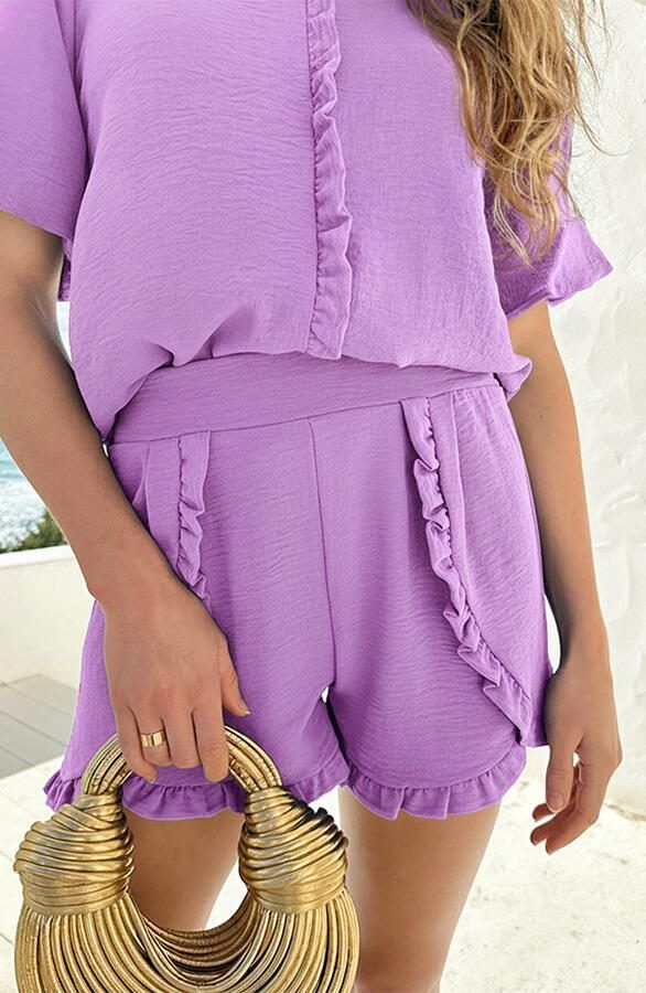 Luna Ruffle Short Lila