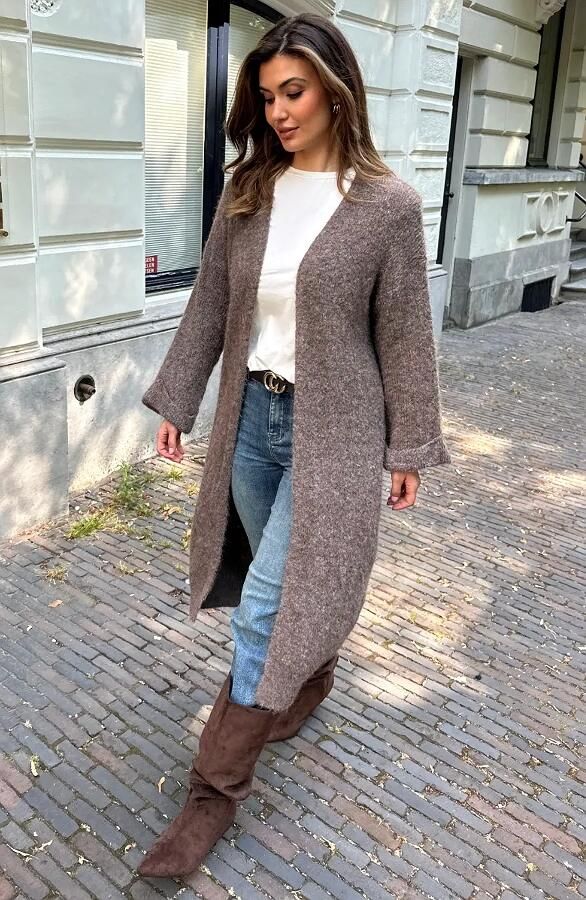 Maxi Cardigan Soft Taupe