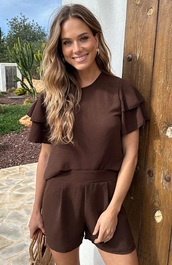 Mila Ruffle Top Choco 2.0