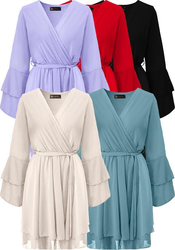 Musthave Deal Chiffon Ruffle V-hals Jurken