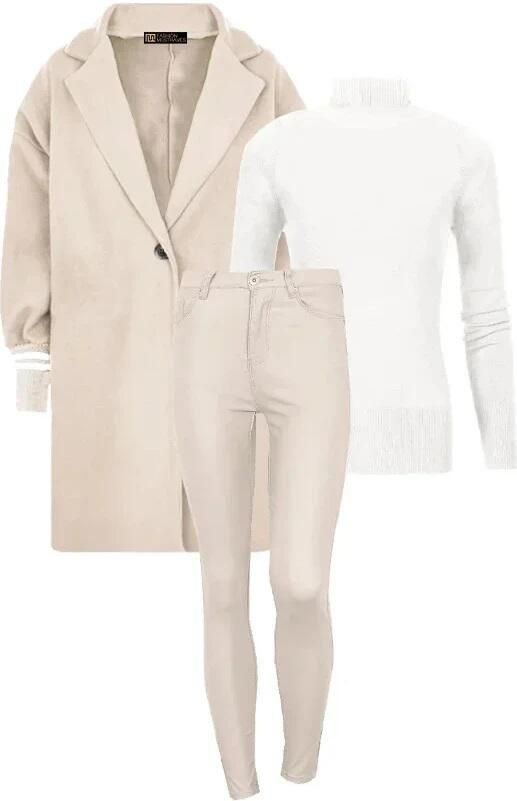 Musthave Deal Complete Set Stripe Coat Beige