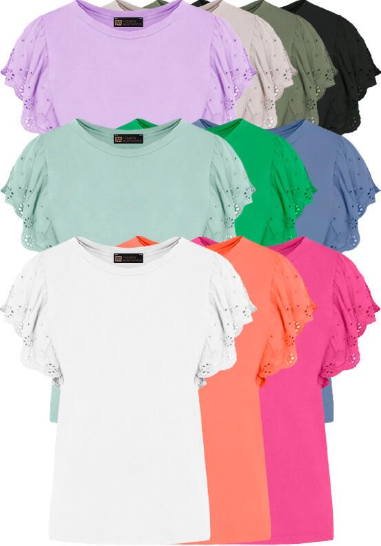 Musthave Deal Ruffle Embroidery Tops