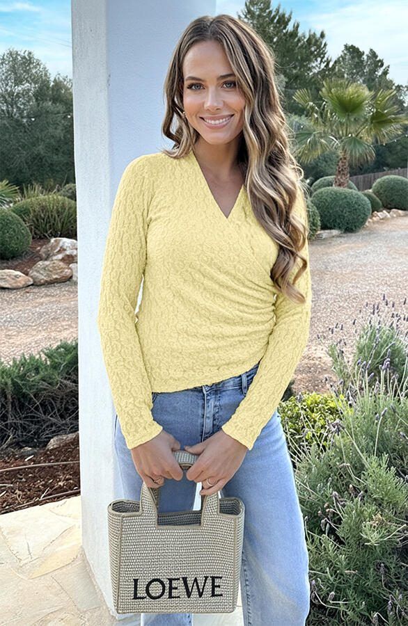 Overslag Lace Top Asymmetric Butter Yellow