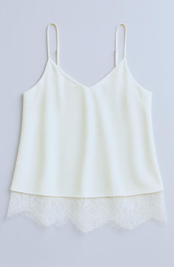 Satin Lace Top Ecru