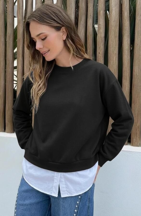 Sweater Blouse Combo Zwart