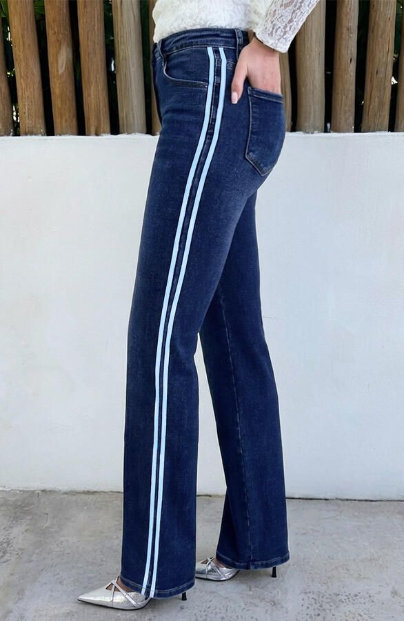 Wide Leg Jeans Bies Dark Blue Stretch FMH