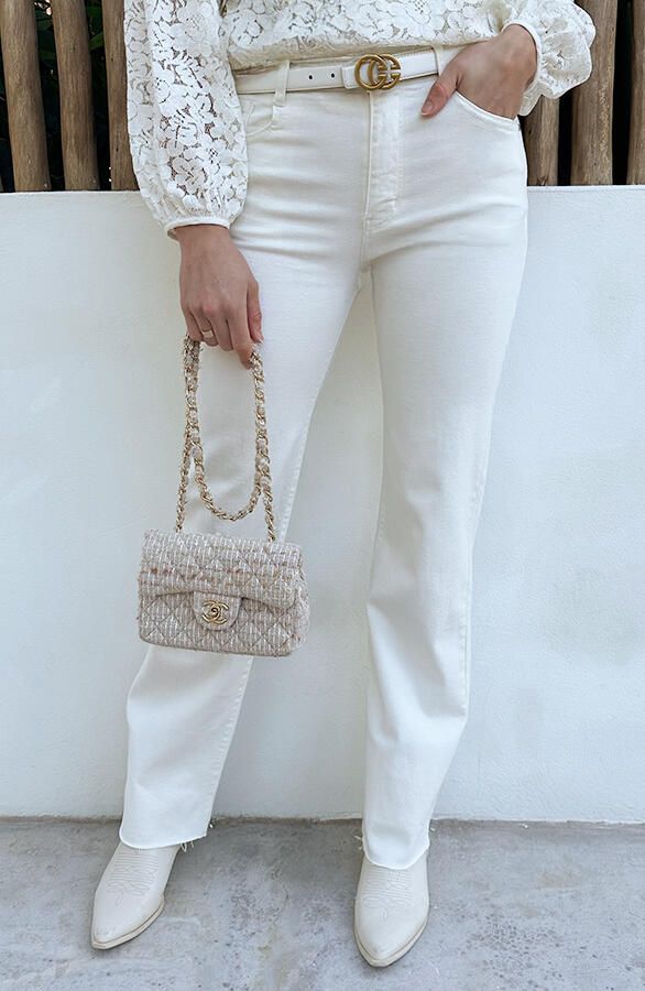 Wide Leg Jeans Offwhite Stretch FMH