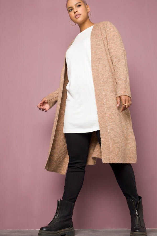 Studio Untold Grote Maten vest Dames bruin Maat: 50 52 Polyester Synthetische vezels