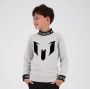 VINGINO x Messi sweater Nasim met logo grijs melange zwart Jongens Stretchkatoen Opstaande kraag 104 - Thumbnail 3