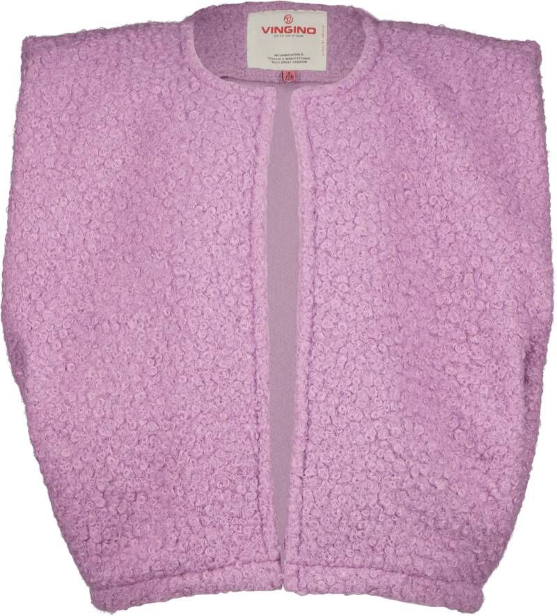 VINGINO gilet Tera paars Meisjes Teddy Ronde hals Effen 104