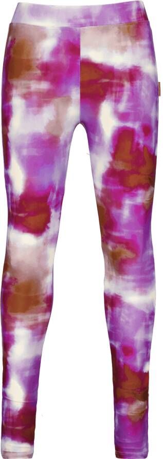 VINGINO tie-dye legging Shandy paars donkerrood wit Meisjes Polyamide Tie-dye 116