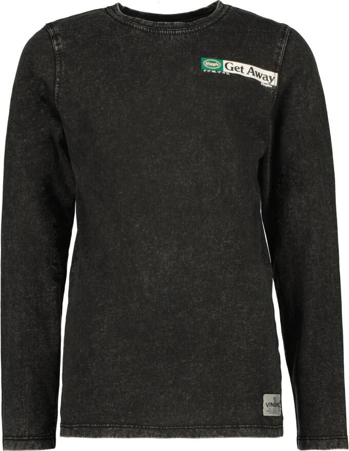 VINGINO longsleeve Jinject zwart Jongens Katoen Ronde hals Effen 116