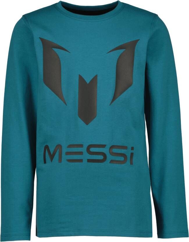 VINGINO x Messi longsleeve Jueno met logo diepblauw Jongens Stretchkatoen Ronde hals 104