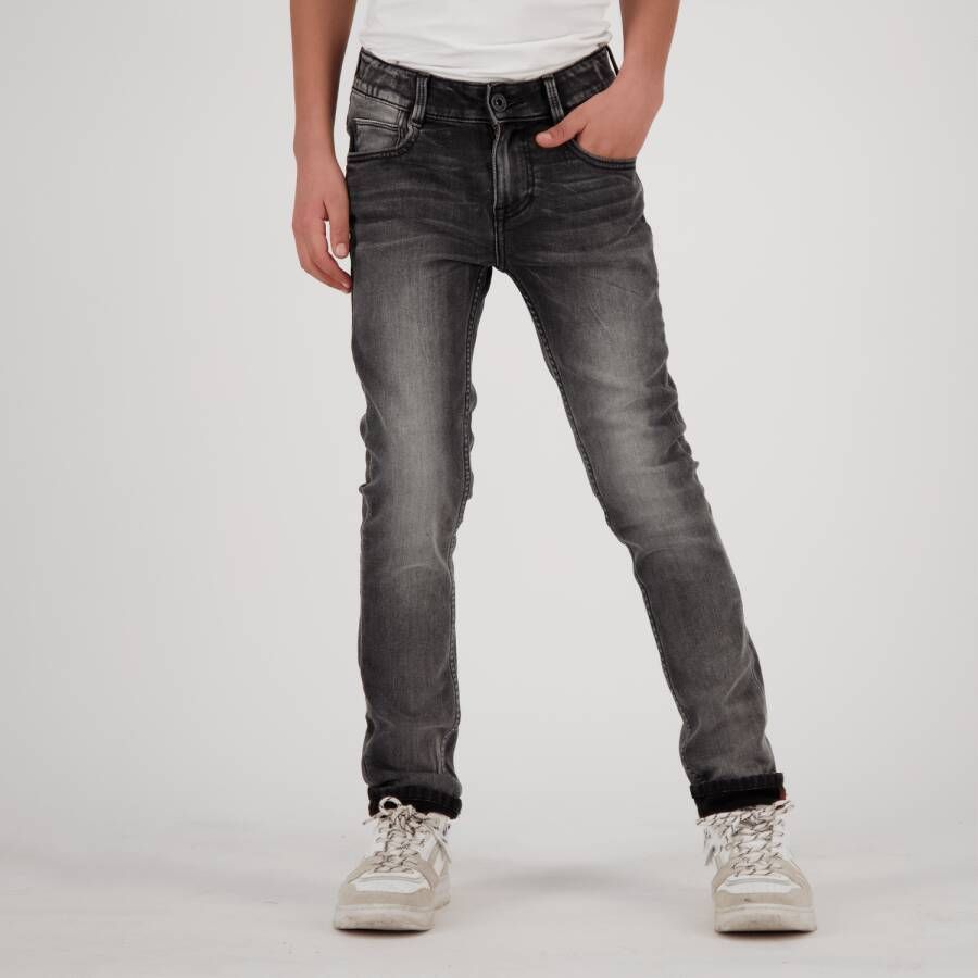 VINGINO skinny fit jeans Amos medium grey denim Grijs Jongens Stretchdenim 116