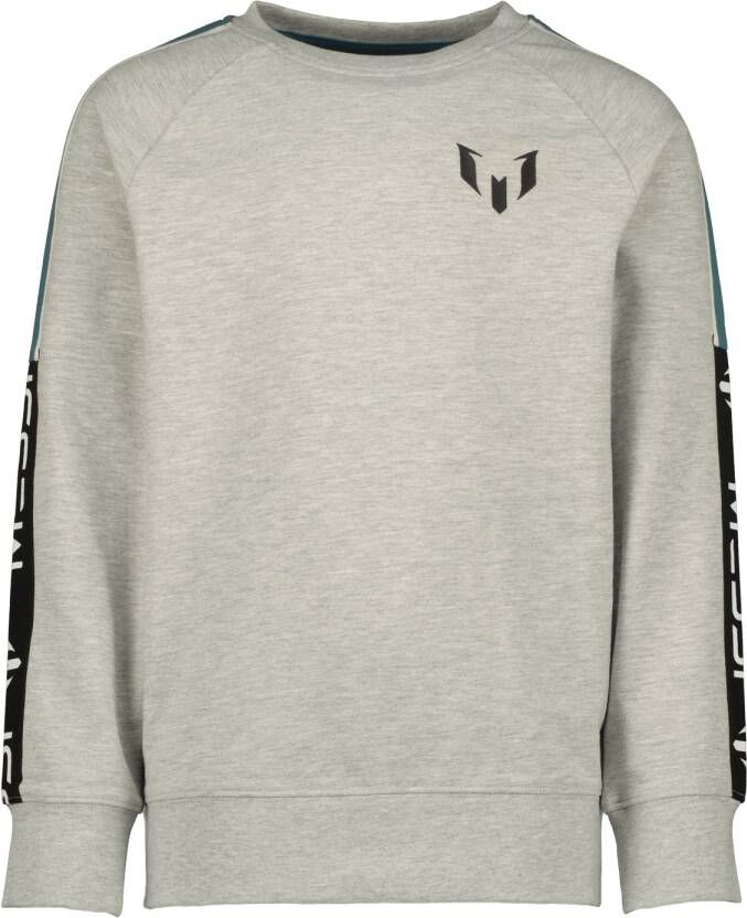 VINGINO x Messi sweater Narlos grijs melange zwart Jongens Stretchkatoen Ronde hals 116