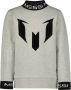 VINGINO x Messi sweater Nasim met logo grijs melange zwart Jongens Stretchkatoen Opstaande kraag 104 - Thumbnail 2