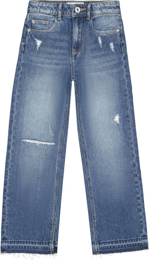 VINGINO loose fit jeans Cato met slijtage blue vintage Blauw Meisjes Denim 104 - Foto 2