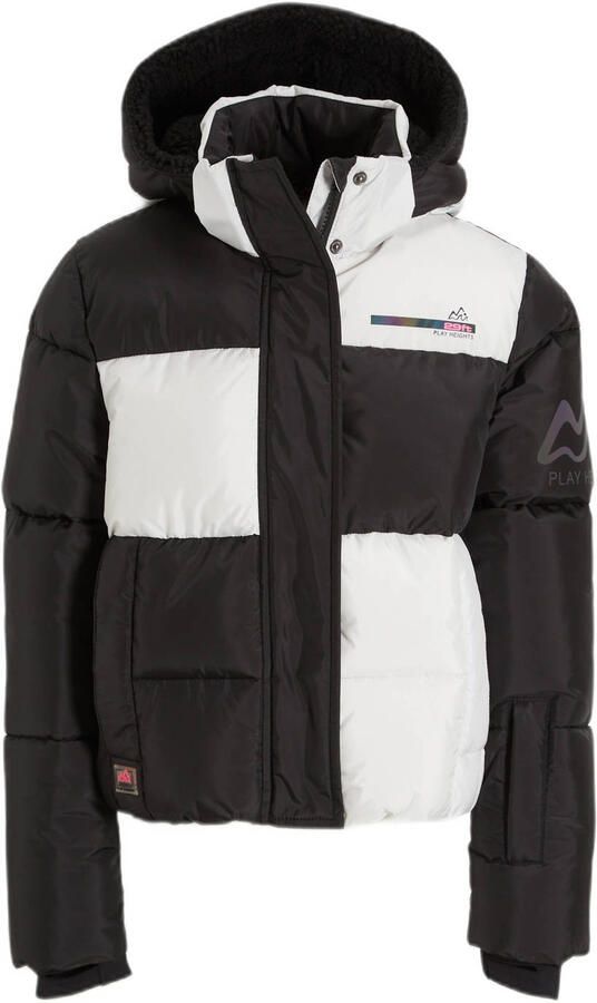 29FT ski-jack Neva zwart wit Skijack Meisjes Polyester Capuchon 152