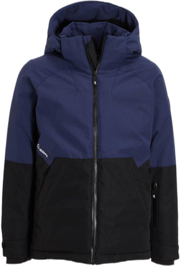 29FT ski-jack Nuno donkerblauw zwart Skijack Jongens Polyester Capuchon 116