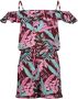 29FT off shoulder jumpsuit met all over print paars roze blauw All over print 164-170 - Thumbnail 1